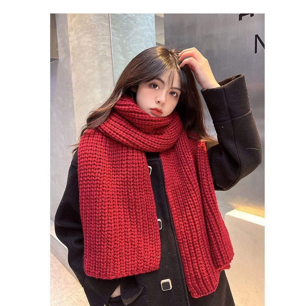 rygai Women Turtleneck Scarf Winter Knitted Scarf Soft Thermal