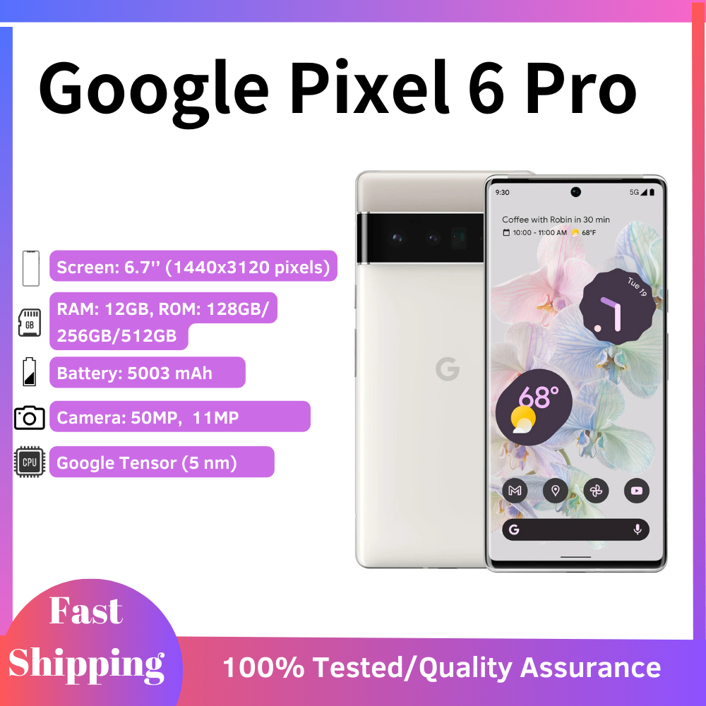 Used phone Google Pixel 6 PRO 5G 12GB+128GB/256GB Stormy Black ราคา 19,554 บาท*ส่งฟรี