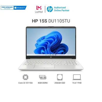 Laptop HP 15s-du1105TU 2Z6L3PA i3 10110U | 4GB RAM | 256GB SSD | 15.6 HD | Win10 | Bạc