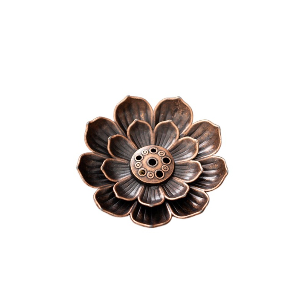 MOXIEQW 2/3 Layer Incense Burner 6 Holes Lotus Design Incense Stick Holder Ornament Vintage Incense Burning Tray Temples Use