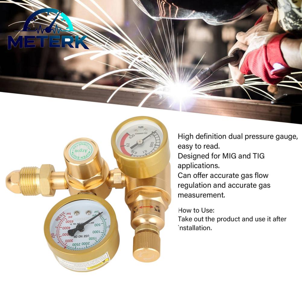 Meterk Welding Flowmeter Adjusting Knob 1/4in Outlet Welder Gas Regulator for CO2 Giá 649,000 Đồng*Miễn phí vận chuyển
