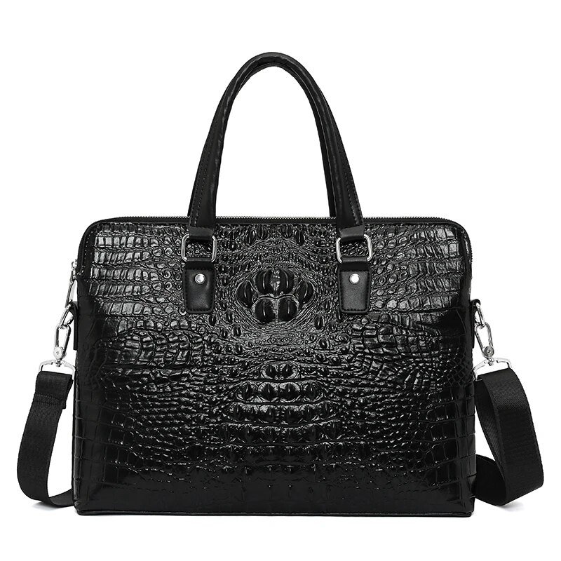ZZOOI Genuine Leather Briefcase Men Business Luxury Crossbody Bag Fashion Cowhide Shoulder Messenger Handbag 14 Inches ราคา 1,261 บาท*ส่งฟรี