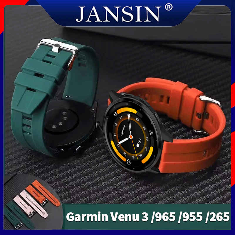 dây đeo silicon mềm cho Garmin Venu 3 đồng hồ thông minh vòng đeo tay thể thao Forerunner 965 /955 /265 /255 /745/Vivoactive 4 dây đeo thay thế ban đầu