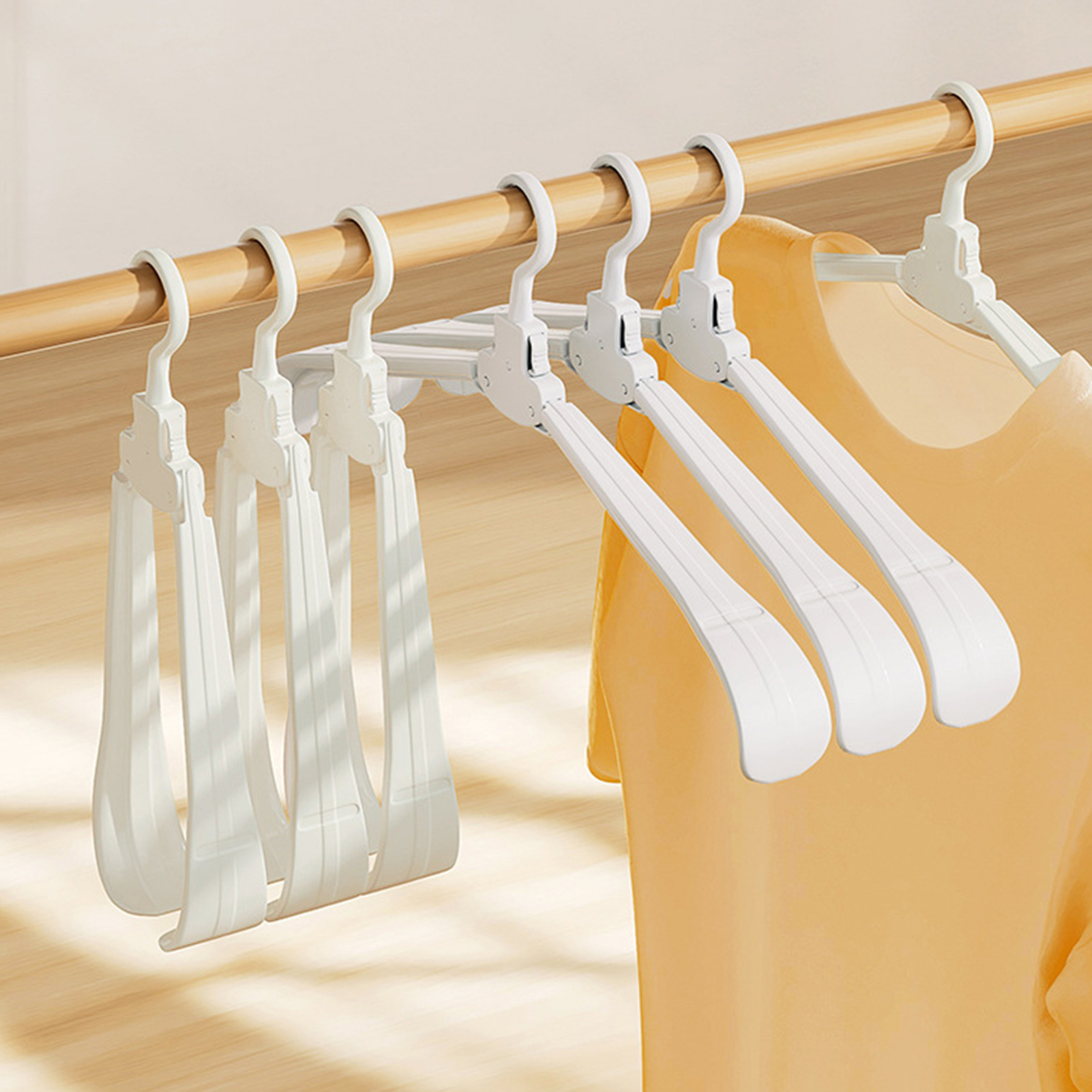 ziyi Multi-functional Folding Hanger Stable Durable Clothes Hanger 10pcs Foldable Plastic Clothes Hangers Space-saving Design Strong Durable Ideal ราคา  183 บาท*ส่งฟรี