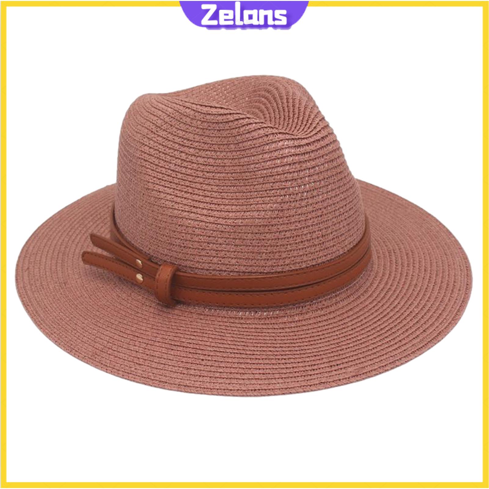 Zelans Sun Hat Upf 50 Sun Protection Hat Women’s Wide Brim Straw Hat with Faux Leather Belt – Adjustable Foldable Summer Beach Hat for Uv Protection Jazz Style Perfect for Asia Outdoors - 8