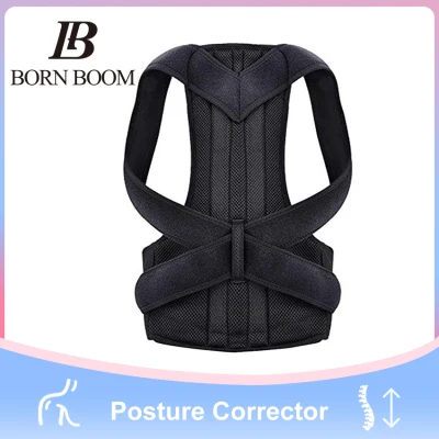BornBoom Posture Support Brace Back Support Belt Back Shoulder Lumbar Humpback Corrector Belt Therapy Adjustable Shoulder Back Brace Belt Strap for Children Teenagers Adults
