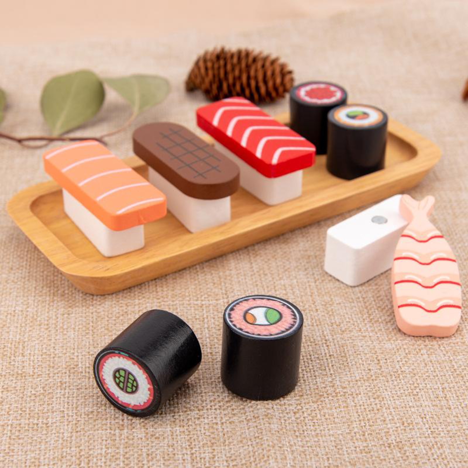 Sushi Toys Wooden Food Set Pretend Role Play Food Set Kitchen Accessories