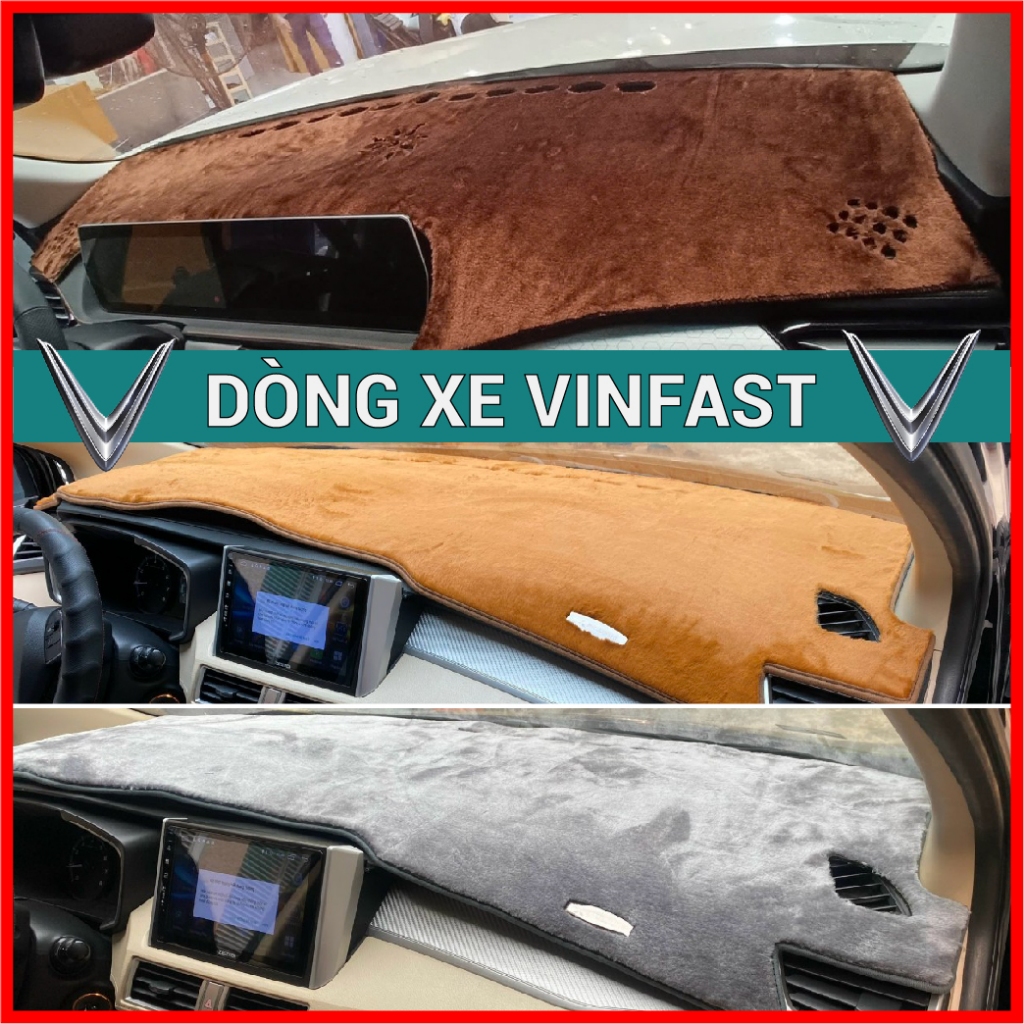 Thảm taplo nhung lông cừu xe VINFAST FADIL, LUX A, LUX SA, VF9, VF5, VF8, VFe34, VF9, VF6 Chống Nắng