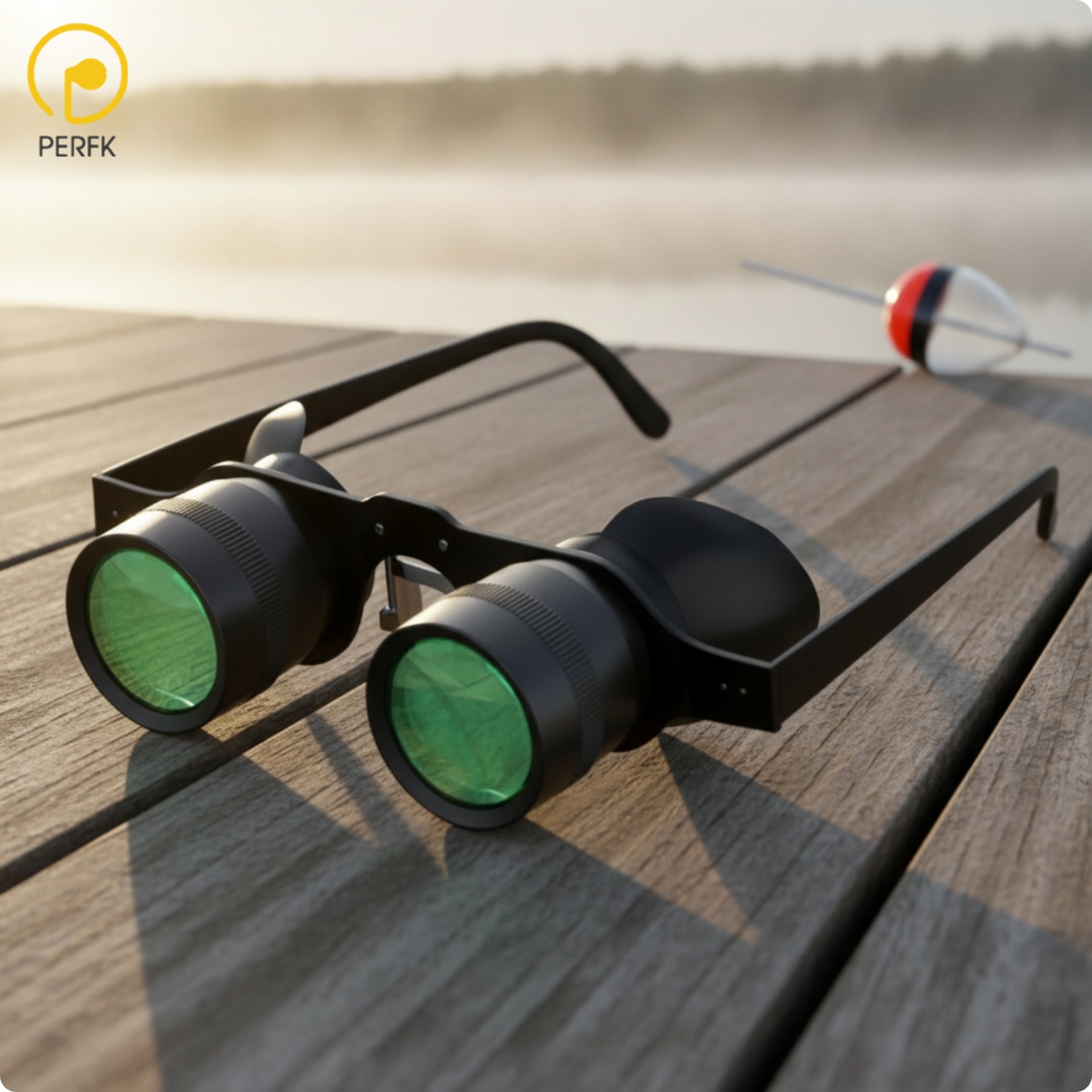 Perfk Adjustable Focus Fishing Viewing Glasses Dual Barrels Fishing Telescope Curved Arms Outdoor Gear for Anglers ราคา 1,137 บาท*ส่งฟรี