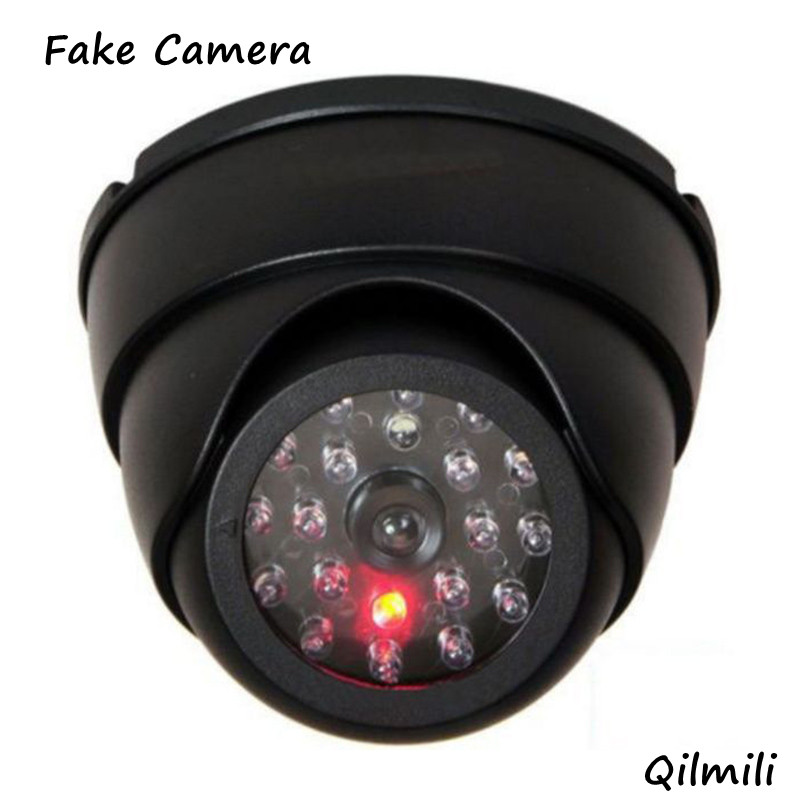 Qilmili Dummy กล้อง Conch กล้องวงจรปิดปลอมกล้องวงจรปิดไฟ LED สีแดง Virtual IR LED การเปิดใช้งาน Light ของก็อปคุณภาพสูงกล้อง