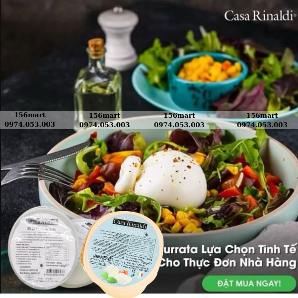 Phô Mai Mozzarella Tươi Đông Lạnh / Phô mai Buraata 125g - Casa Rinaldi