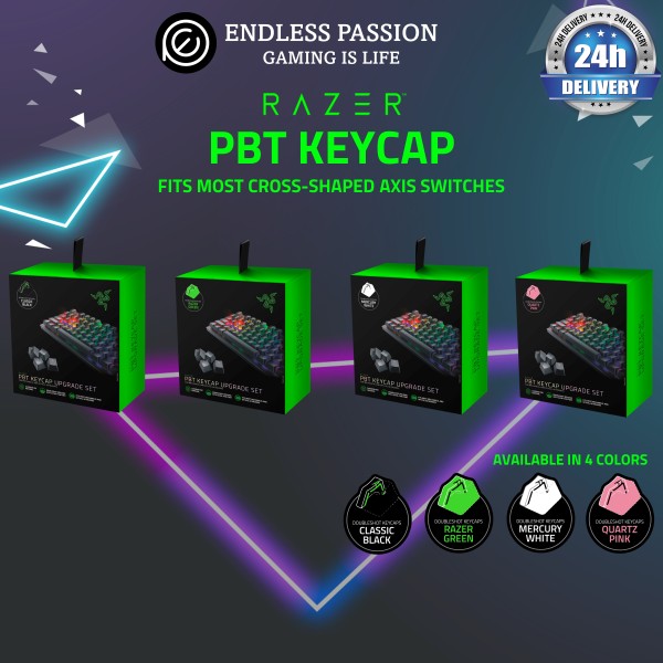 Razer Doubleshot PBT Keycap Upgrade Set for Mechanical & Optical Keyboards: Compatible with Standard 104/105 US and UK layouts - Available in 4 colours Singapore