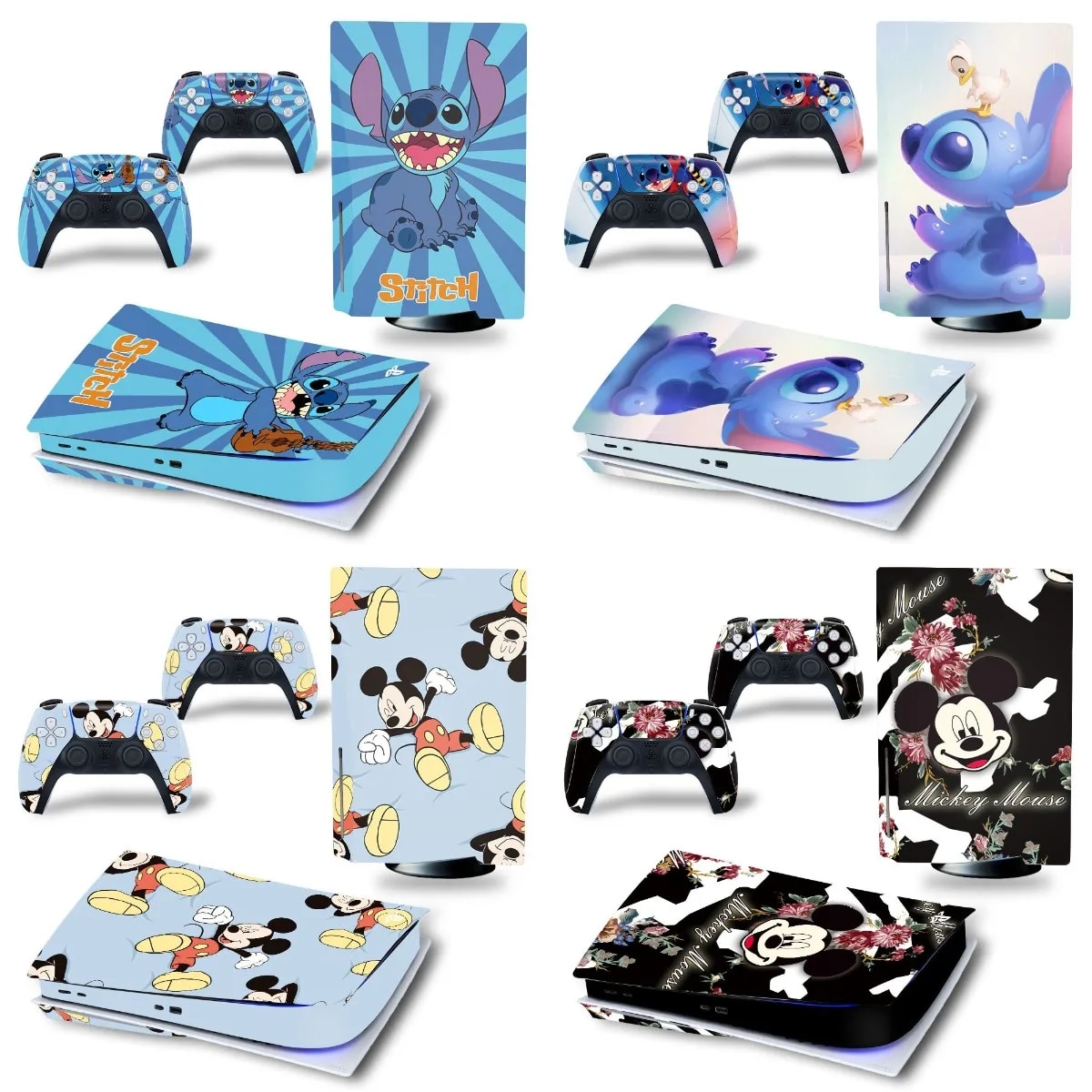 【Shop the Look】 Mickey Stitch Ps5 Disk Edition Skin Sticker Decal Cover For Playstation5 Disc Console 2 Controllers Skin Sticker Vinyl