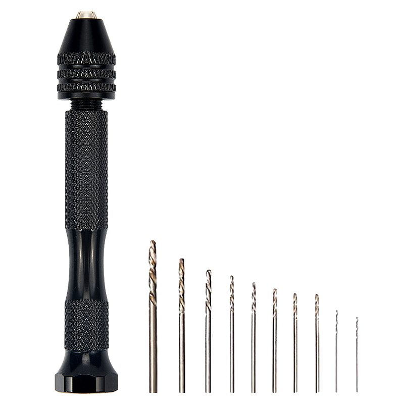 Twist Drill Bit Pin Vise Woodworking Manual Hand Drill Tools DIY Carving Jewelry Rotary Tool for Resin Model Craft