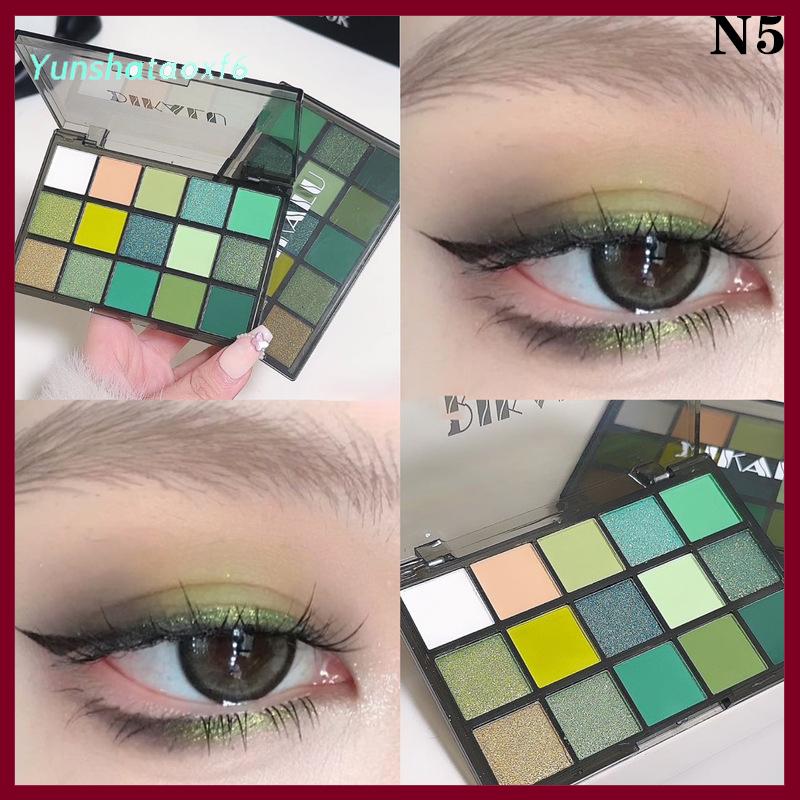 yunshataoxf Dikalu màu xanh lá cây Eyeshadow Palette màu tím long lanh Pearlescent Matte Eye Shadow ánh sáng lung linh trang điểm lâu dài phụ nữ vẻ đẹp mắt mỹ phẩm - 4