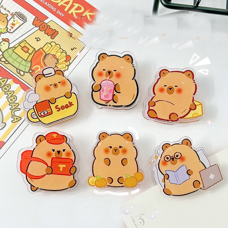 Kẹp giấy capybara kẹp giấy acrylic dễ thương kẹp giấy mini capybara QLH