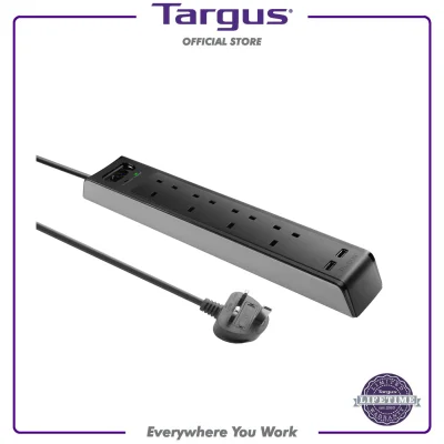 TARGUS Smart Surge 4 with 2 USB Smart Charger ports , Black (APS1002AP)