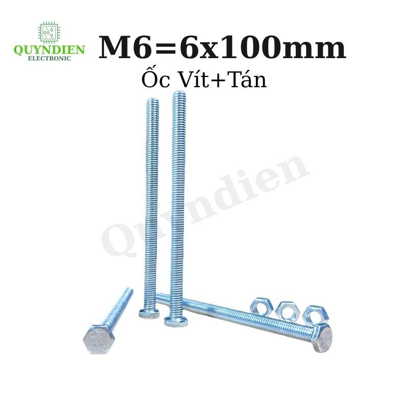 Bulong + Canopy Bolt M6X100Mm External Hex Head Galvanized Steel, Frame Mounting Canopy Bolt, Transformer Bolt, Iron Frame Assembly Giá 75,000 Đồng*Miễn phí vận chuyển