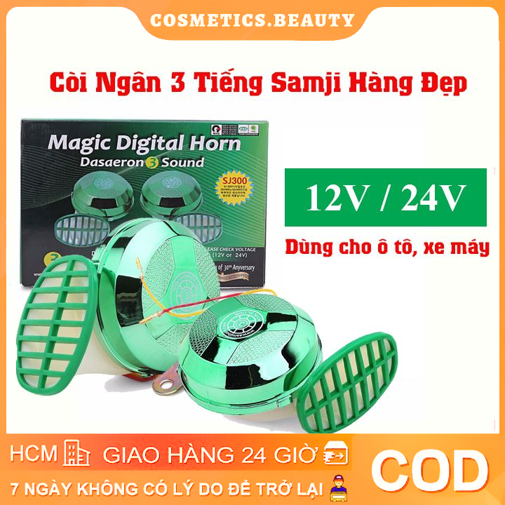 【FAST Delivery】Còi ngân 12V/24V, kèn ngân Hàn Quốc cho ô tô, xe máy 3 Tiếng SAMJI hàng đẹp