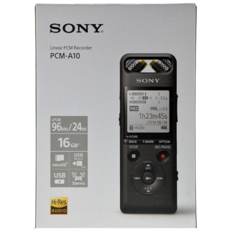 Sony PCM-A10 High-Resolution Audio Linear PCM Recorder 3-Way MIC 16GB USB Direct Singapore