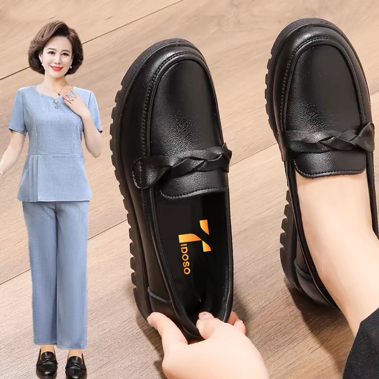 Giày lười nữ trung niên , giày tặng mẹ slip on da thật siêu mềm êm chân bảo hành 1 năm (giày doc nữ)