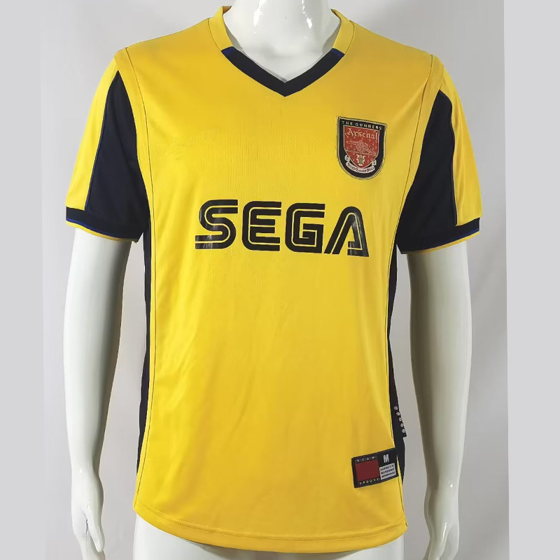 2025 Genuine British NEW Version 00-01 Season Arsenal Away Yellow Retro Old Jersey Henry Bergkamp Fo