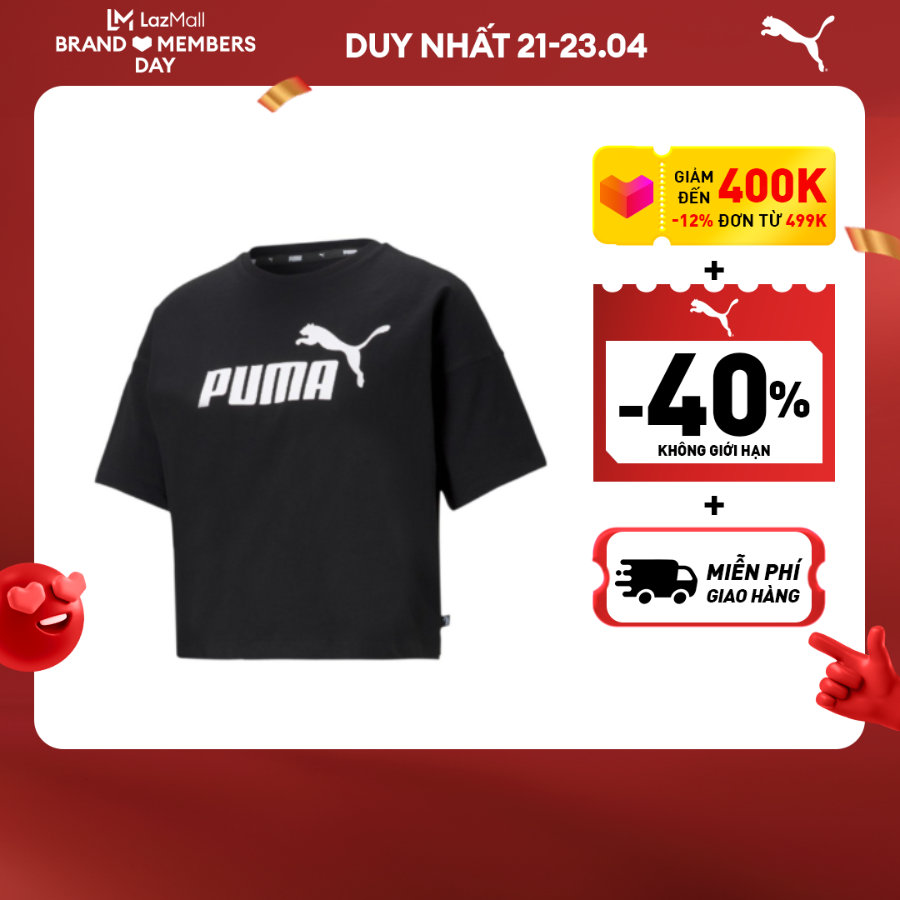 Áo Thun Croptop PUMA Nữ Logo Essentials
