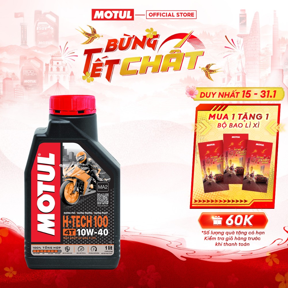 Dầu nhớt xe máy MOTUL H-TECH 100 4T 10W40 1L