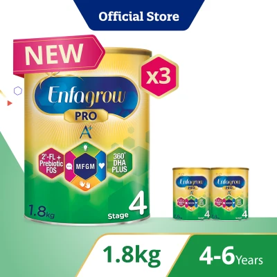 [Bundle of 3][NEW MFGM + 2'-FL] Enfagrow Pro A+ Stage 4 1.8kg for Children (4-6Y)