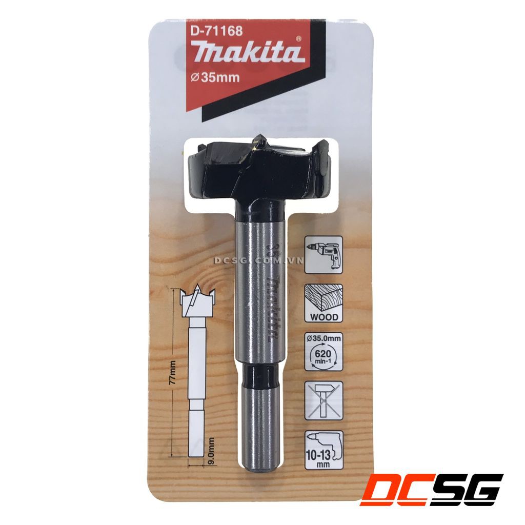 Mũi khoét gỗ hợp kim 35x77mm makita d-71168