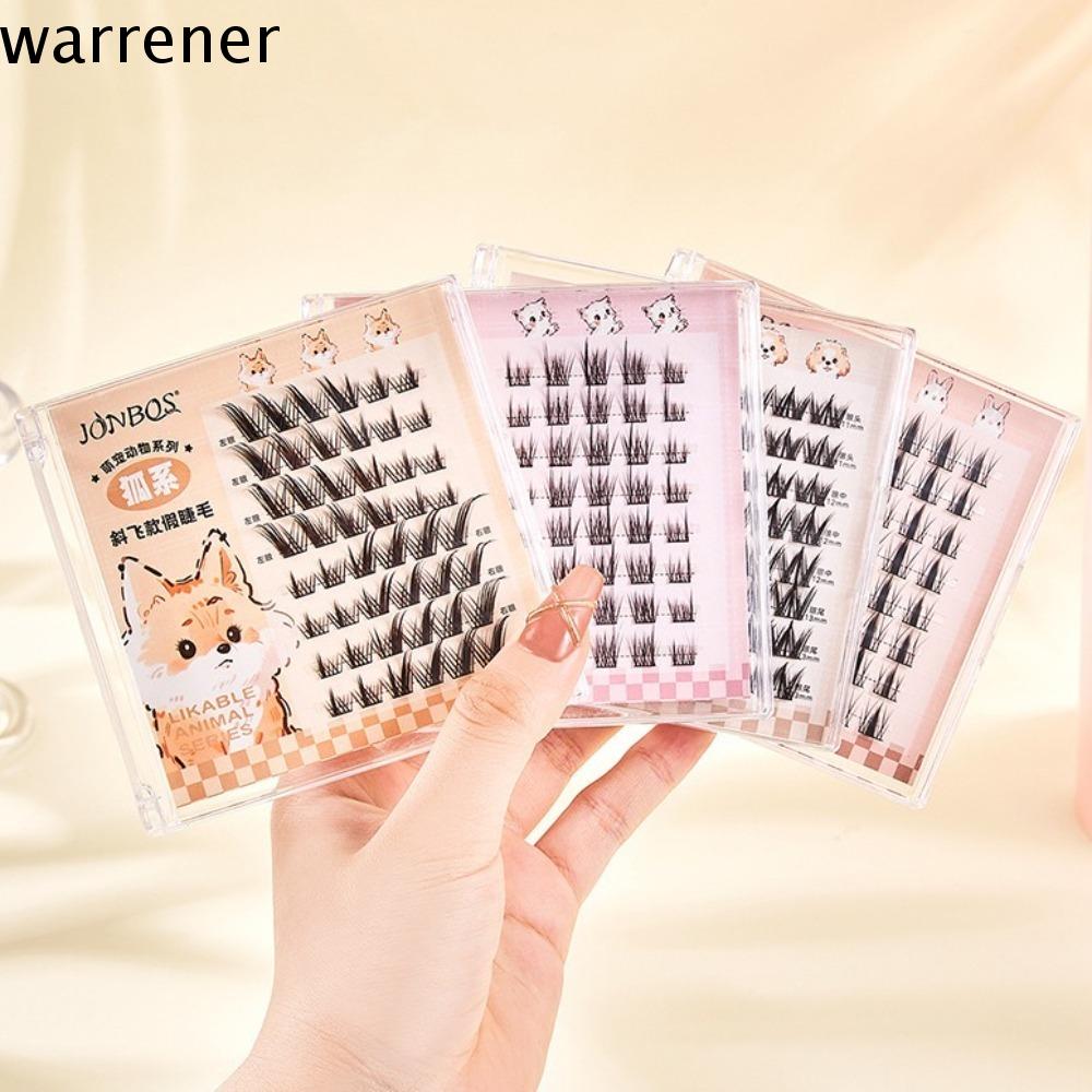 WARRENER Wi Cụm lông mi tự dính Tự làm Tái sử dụng Cụm Lông mi giả Thời trang Mở rộng Lông mi giả Nữ