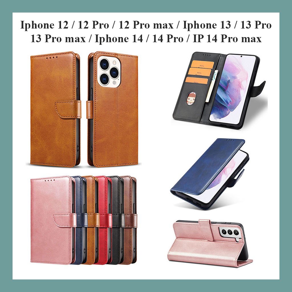 Bao da kiểu ví Iphone 12 , 12 Pro , 12 Pro max , Iphone 13 , 13 Pro , 13 Pro max Iphone 14 , 14 Pro 14 Pro max a