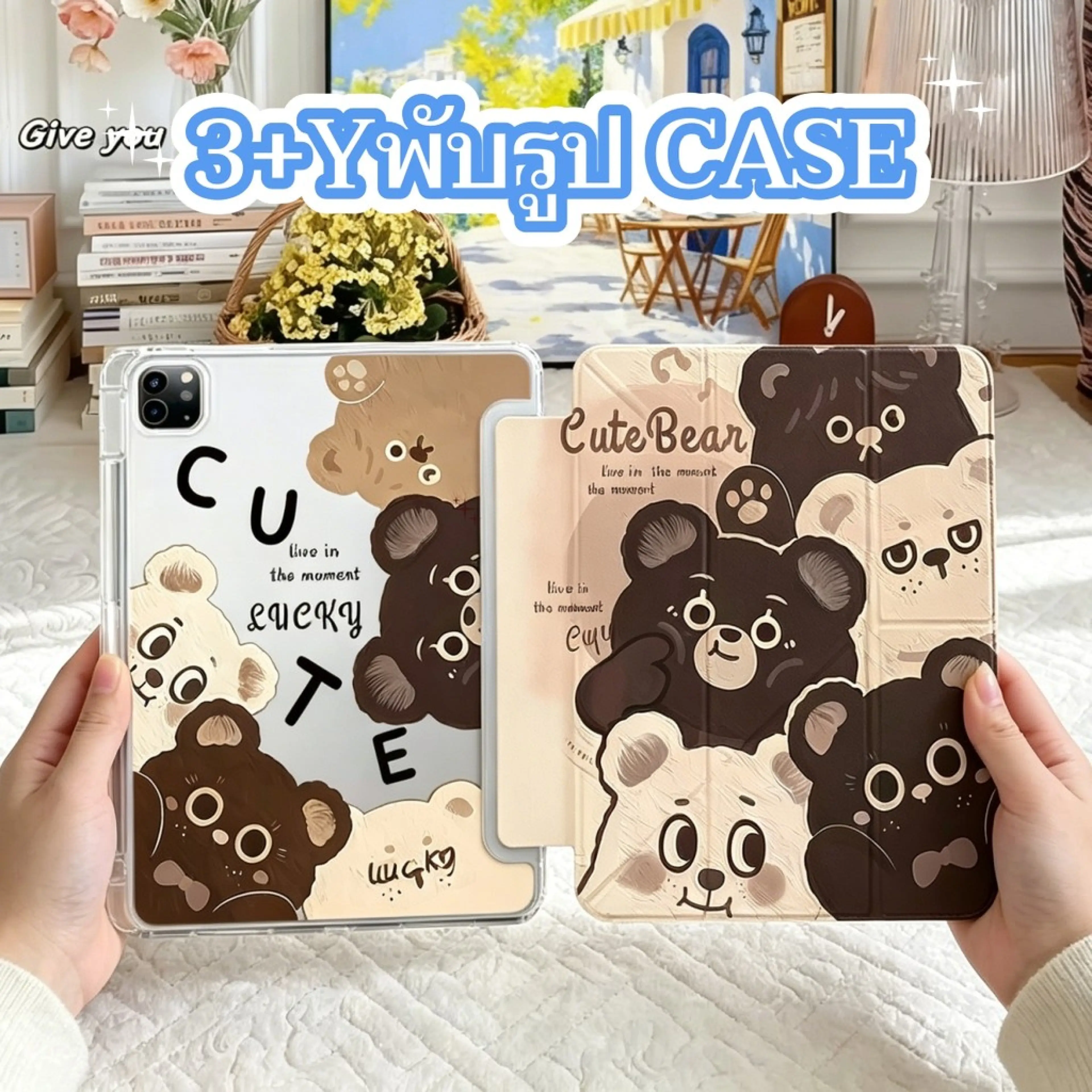 Air8 จัดส่งภายใน 1 วัน เคส【แกน Yเคสไอแพด Air7/6/5/4  gen11 gen10/9/8/7 Pro11 พร้อมช่องใสปากกาทางขวา