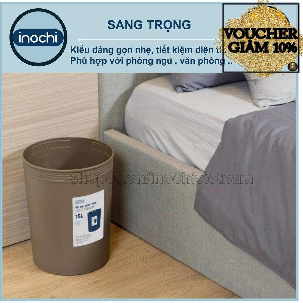 Sọt rác nhựa Tròn Inochi 5 Lít - 10 Lít -15 Lít  Kháng khuẩn kháng mùi Ag