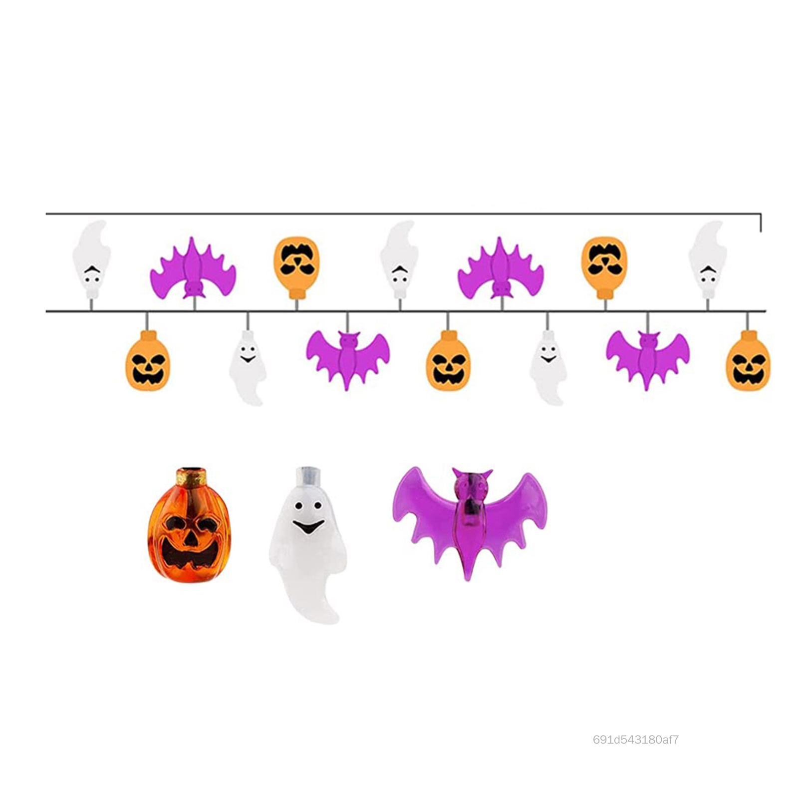 Đèn dây Halloween Mũ phù thủy Dây đèn Ma dơi Đầu lâu nhện Đèn trang trí Đèn lồng bí ngô Halloween FD-VN