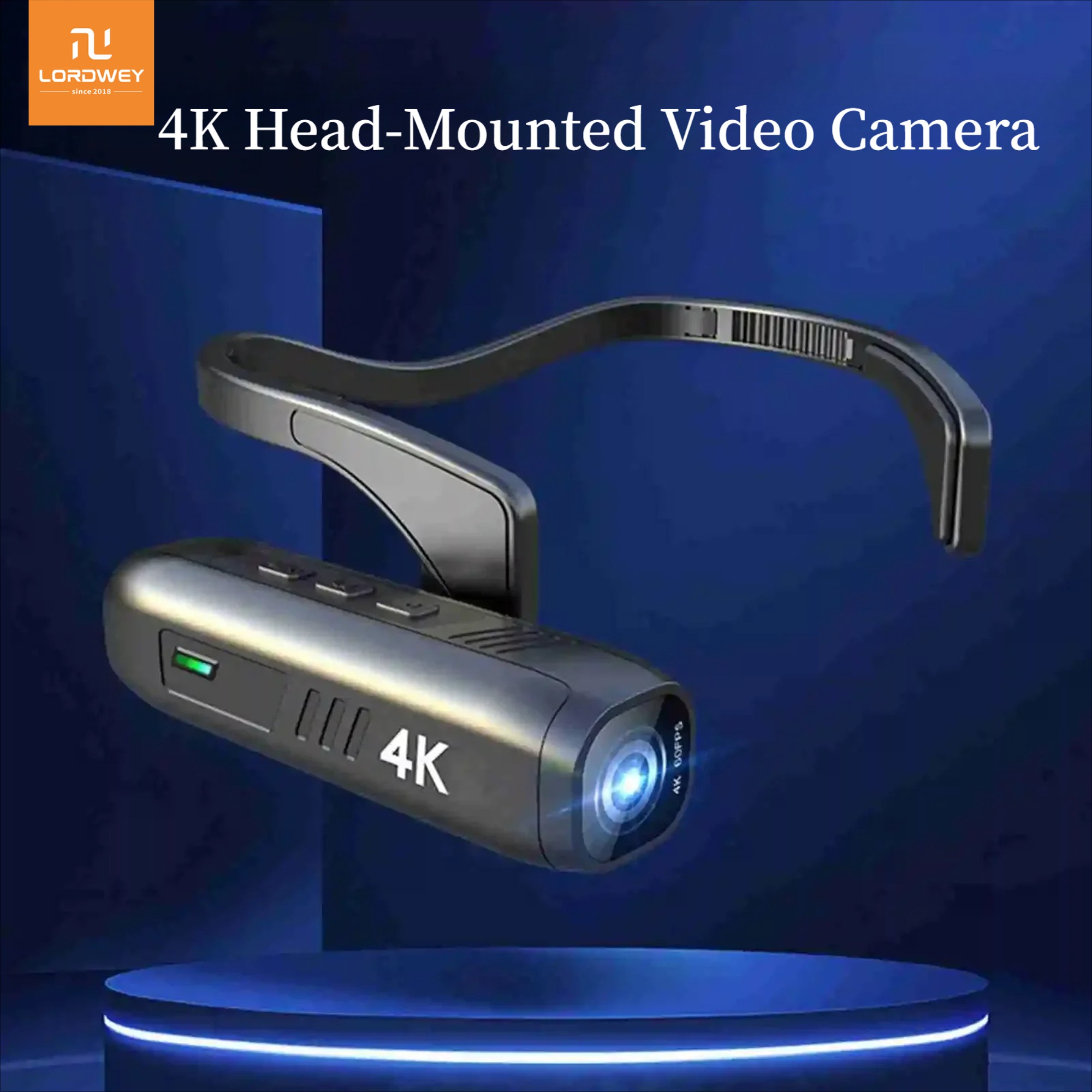 LORDWEY | Head Mounted Camera 4K 30FPS Anti Shake and 120° Wide Angle Lens Video Camera Wearable Video Camera APP Wireless Remote Control ราคา 5,410 บาท*ส่งฟรี