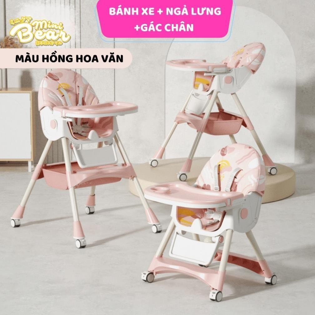 Ghế ăn và ghế bập bênh MiniBear nhập khẩu Nhật Bản Thiết kế 2 trong 1 Gấp gọn tiện lợi, hỗ trợ tập ngồi cho bé