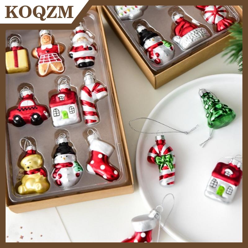 KOQZM ชุดตกแต่งคริสต์มาสมนุษย์หิมะแก้วแบบแขวนตกแต่งต้นคริสต์มาสตกแต่งหน้าต่างคริสต์มาสของตกแต่งห้องนั่งเล่น ราคา 125 บาท*ส่งฟรี