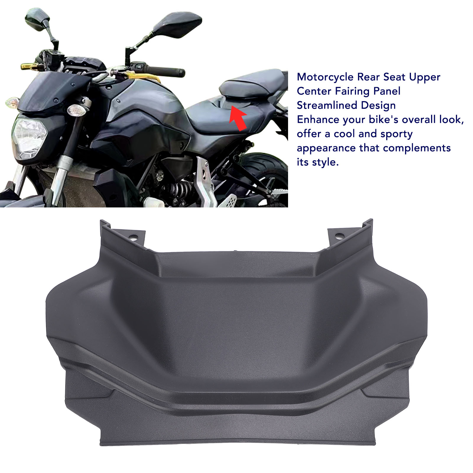 Ghế sau Phía trên Fairing Bảng giữa Kiểu dáng thời trang Đuôi xe máy Phía trên Fairing Bảng tăng cường sự thoải mái Giảm lực cản cho MT-07 FZ-07