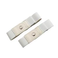 VIVIDI 2pcs/set Adjustable Elastic Belt Canvas No Buckle Stretch Belt Casual Invisible Pants Buckle Women Men