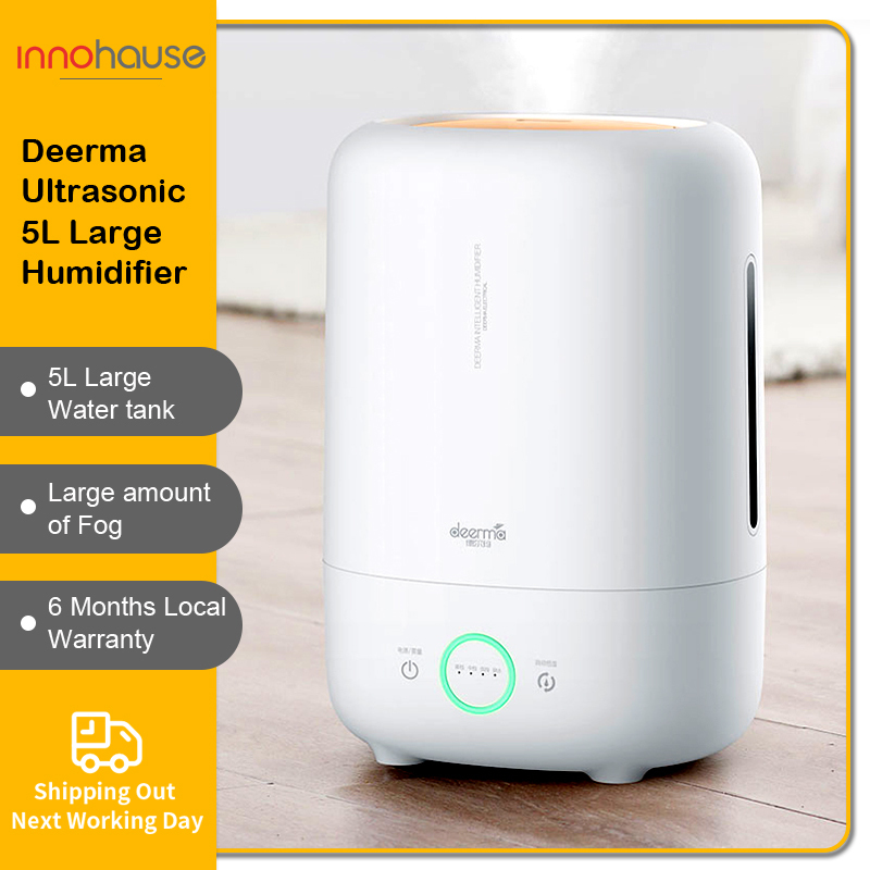 Deerma Ultrasonic 5L Humidifier Low Noise Ajustable Mist Volume Heavy Fog Local warranty Singapore
