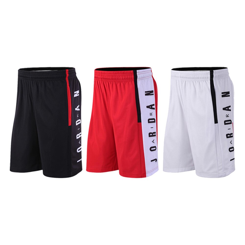 Quần short tập thể hình và bóng rổ với túi khoá kéo đôi thể thao nam quần thể thao màu đen trắng và đỏ thiết kế màu sắc