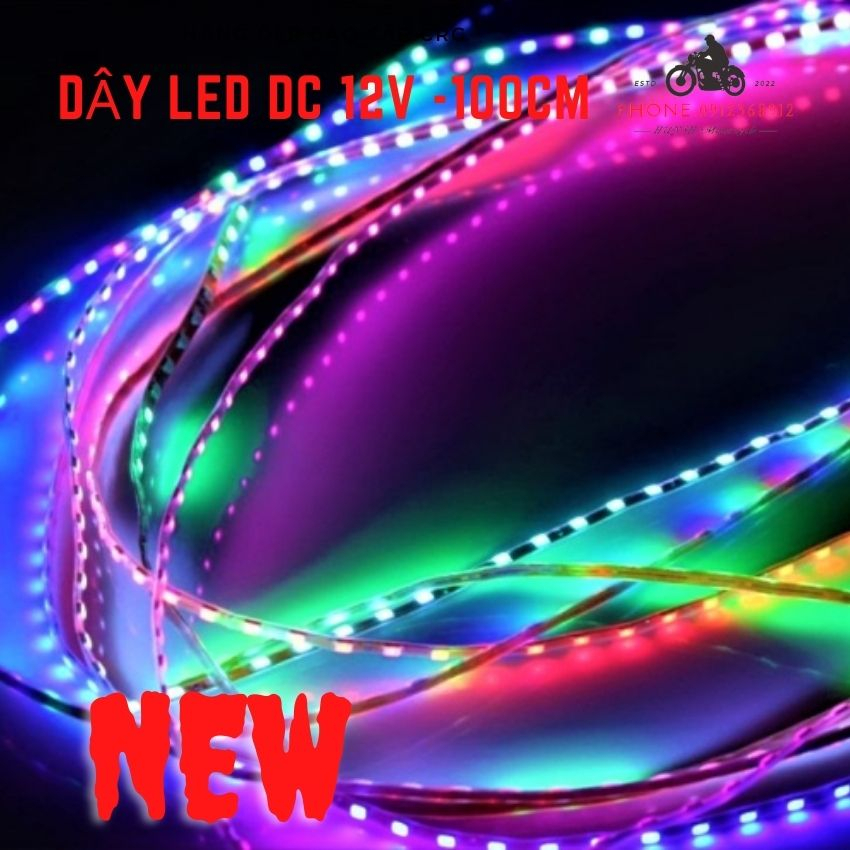 Dây led 7 màu dài 1m dc 12v xe máy -oto