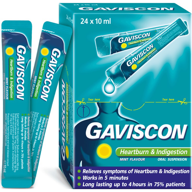 Dạ dày Gaviscon xanh, hồng Hộp 24 gói x10ml