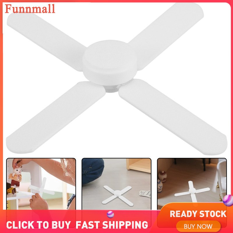 Funnmall Nội thất nhà búp bê thu nhỏ Mẫu quạt trần hình thu nhỏ Quạt phỏng mini Nhà búp bê mini Phụ kiện quạt trần trí Quạt trần mini giả