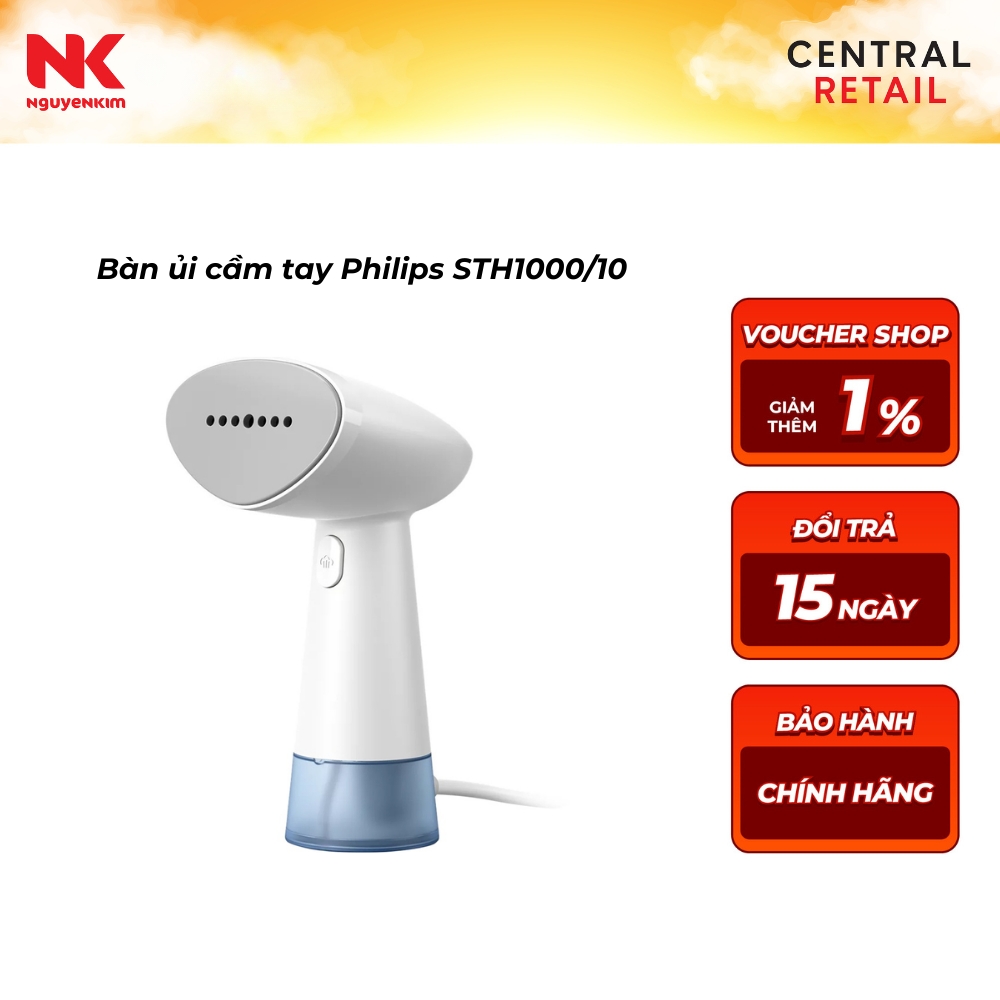 Bàn là hơi nước cầm tay Philips STH1000/10 - 85 ml, 18 g/phút, 24 tháng bảo hành