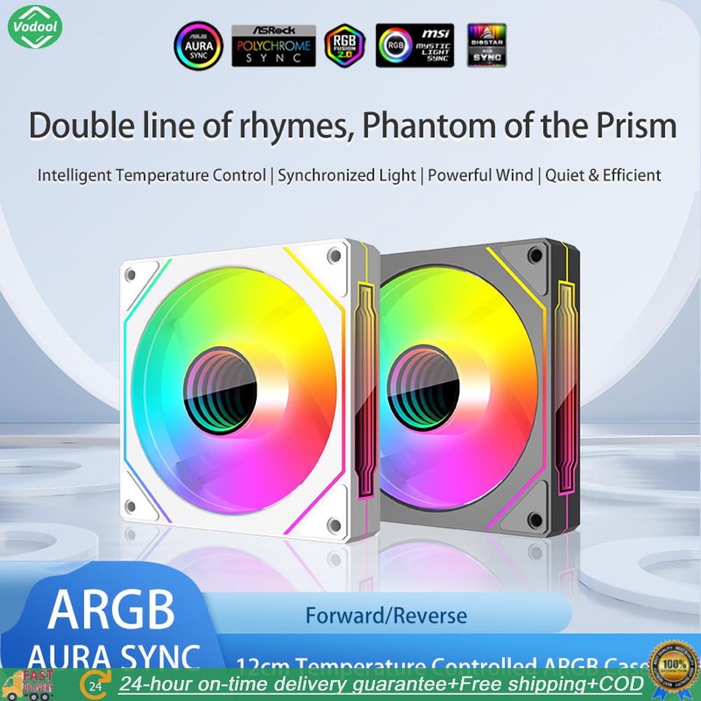 [Vodool Park City]12ซม.ARGB 5V 3Pin 4พินPWMพัดลมแชสซีคอมพิวเตอร์Infinity Mirrorพัดลมระบายความร้อนที่เงียบสงบ800-1800 RPMสำหรับCPU Cooler/หม้อน้ำ ราคา 139 บาท*ส่งฟรี
