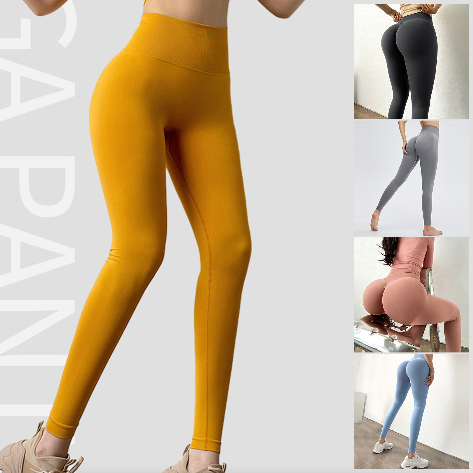 Yoga Leggings Women Solid Color Yoga Pants High Waist Yoga Pants Leggings Seamless Tummy Control Butt-lifted Flared Hem Gym Dance Sports Trousers
