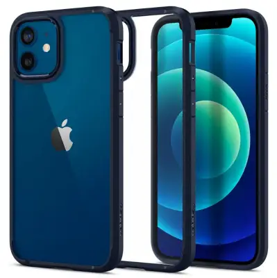 Spigen iPhone 12 Pro / iPhone 12 Case Cover Ultra Hybrid Navy Blue Casing Mil-Grade Drop Protection and Slim Hybrid