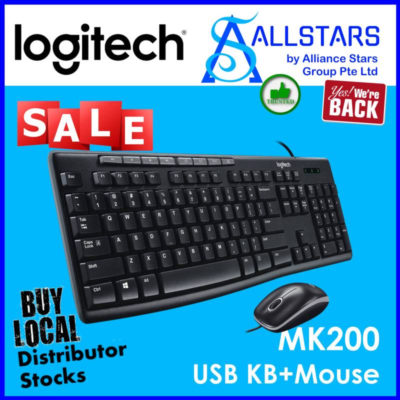 (ALLSTARS : We are Back / Keyboard & Mouse Promo) LOGITECH MK200 USB Media Desktop Combo (920-002693) / USB Wired Connection-Warranty 3years with Local Distributor BanLeong Singapore